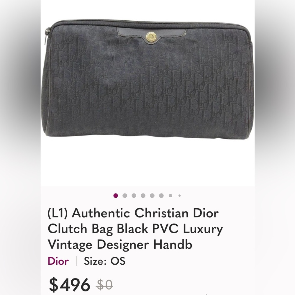 Dior Black Vintage Monogram Clutch and Keyholder EUC - Picture 16 of 16